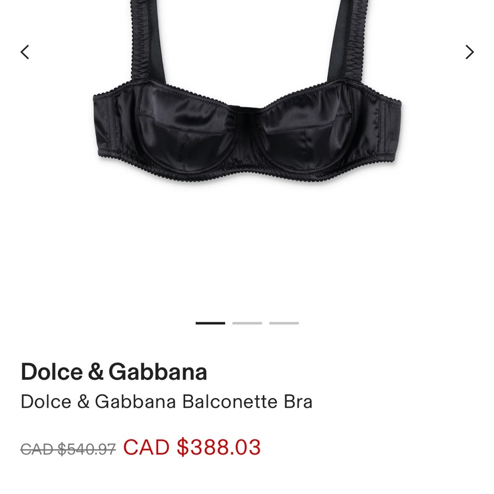 Dolce & Gabbana Luxurious Black Satin Bra - Picture 6 of 6